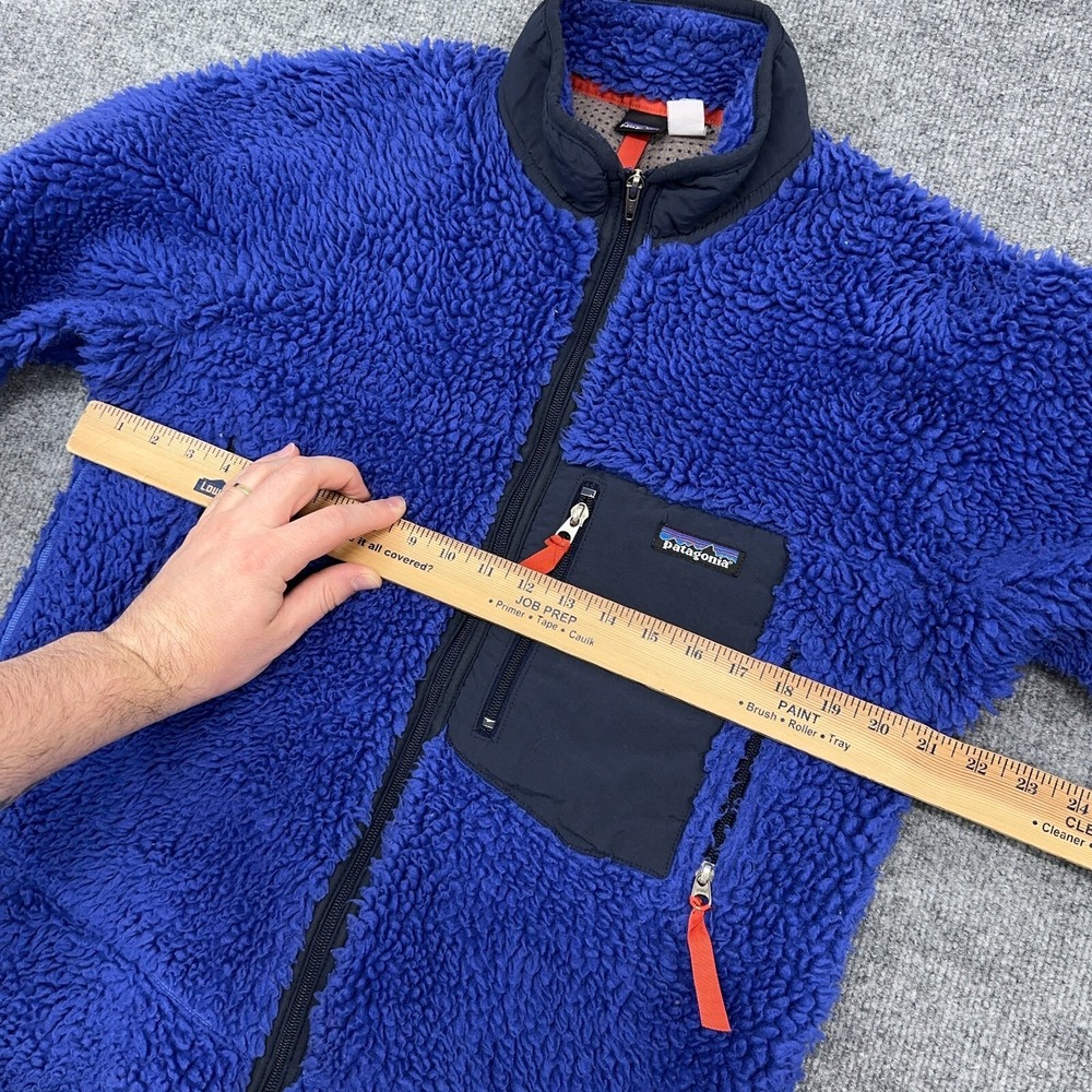 Vintage Patagonia Jacket Men S (Youth XL) Cobalt Blue Retro X Deep Pile USA Made - Picture 12 of 15